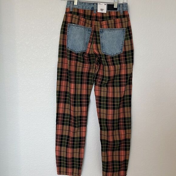 NWT - ZGY Denim Hi Mum High Straight Crop Flannel Jeans - Picture 6 of 8